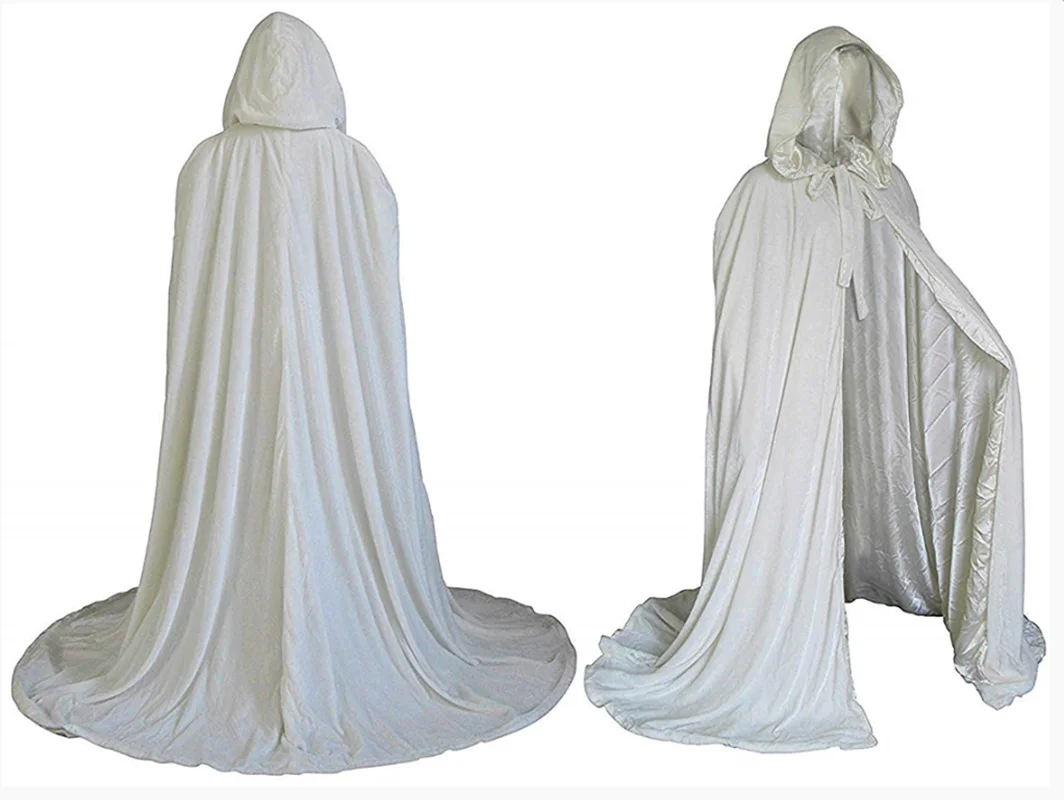 

Bridal Wedding Capes Veils Hooded Warm Bridal Wraps Faux Fur Cloak Cathedral Length Wedding Cloak Charming Cathedral Length