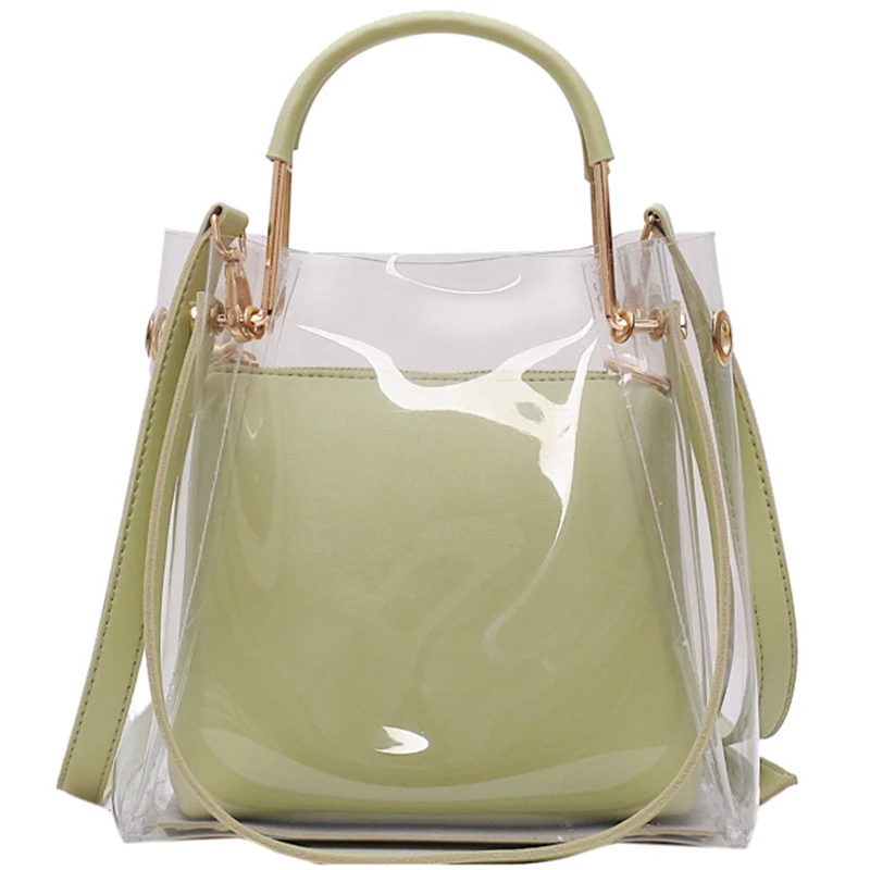 Metal Portable Small Bag Female New Transparent Two-Piece Female Bag Fashion Korean Version Of The Simple Diagonal Shoulder Ba
Metal Portable Small Bag Female New Transparent Two-Piece Female Bag Fashion Korean Version Of The Simple Diagonal Shoulder Ba