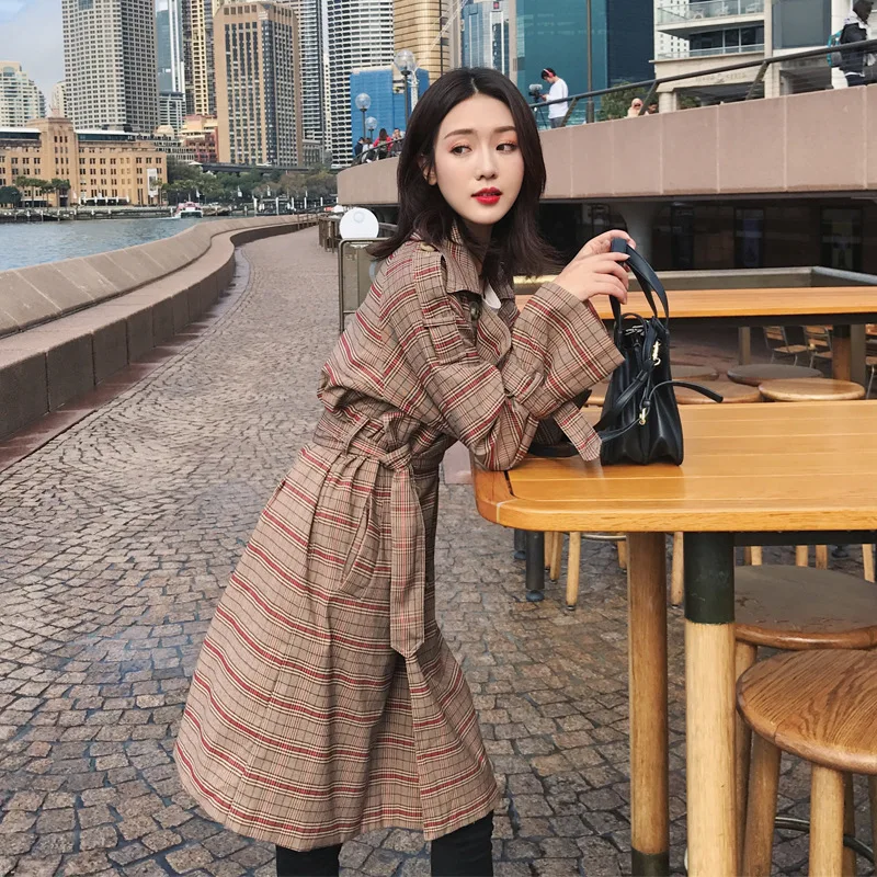 2019 Spring And Autumn New Style Mid-length over-the-Knee Korean-style Loose-Fit CHIC Plaid Coat Elegant LULU WOMEN'S Windbreake
2019 Spring And Autumn New Style Mid-length over-the-Knee Korean-style Loose-Fit CHIC Plaid Coat Elegant LULU WOMEN'S Windbreake