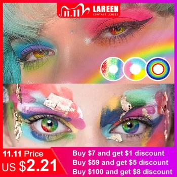2pcs/pair Halloween Cosplay Color Contact Lenses Eye Rainbow Colored Contact Lenses Contact Lens for Eyes lentes de contacto
2pcs/pair Halloween Cosplay Color Contact Lenses Eye Rainbow Colored Contact Lenses Contact Lens for Eyes lentes de contacto