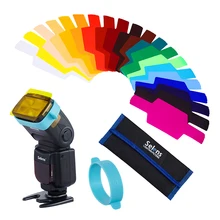 gel difusor para flash color gel filter pop up flash diffuser gel filtro 20 pcs Selens SE-CG20 Flash Gel de cor para Metz Godox D7100 modificador de controle de iluminação Flash Flash Speedlite SB910(China)