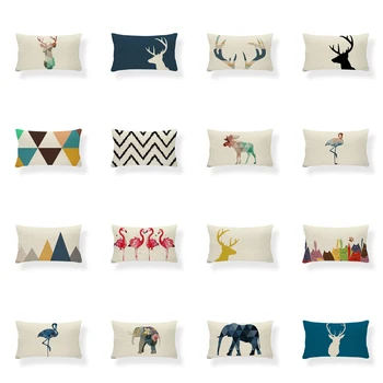 New rectangular pillowcover modern black geometric linen print 50x30cm waist pillowcase deer print cushion cover customized
New rectangular pillowcover modern black geometric linen print 50x30cm waist pillowcase deer print cushion cover customized