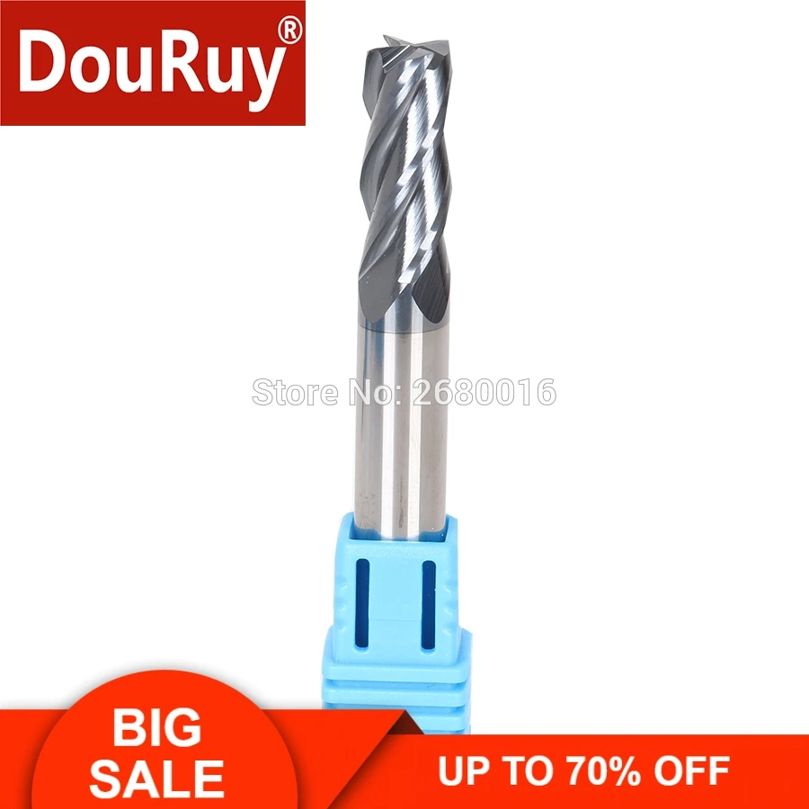 DouRuy 1PC 4 flutes HRC55 Hardness Carbide coated flat square end mills carbide CNC Milling Cutter Tool for metal
DouRuy 1PC 4 flutes HRC55 Hardness Carbide coated flat square end mills carbide CNC Milling Cutter Tool for metal