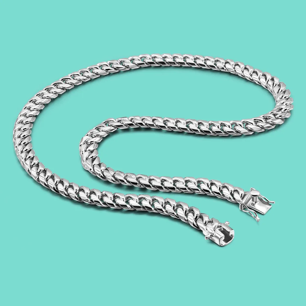 High Quality Men's Original 925 Silver Necklace Classic 10MM Cuban Chain Rock Hip Hop Solid Metal Colla Jewelry for Males Gift
High Quality Men's Original 925 Silver Necklace Classic 10MM Cuban Chain Rock Hip Hop Solid Metal Colla Jewelry for Males Gift