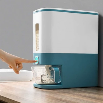 2020 12KG Rice Bucket Large Capacity Good Sealing Transparent Visible Home Moisture Proof Grain Storage Box Kitchen Accessories