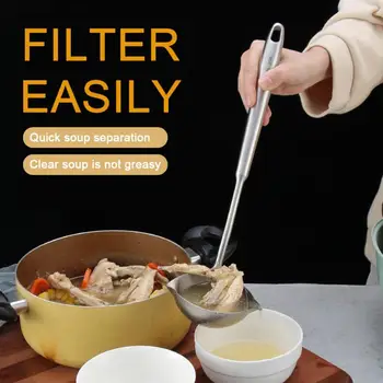 1PC Stainless Steel Oil Seperator Spoon Oil Filter Spoon Soup Oil Artifact Filter Long Handle Skimmer Spoon For Kitchen Hot Pot
1PC Stainless Steel Oil Seperator Spoon Oil Filter Spoon Soup Oil Artifact Filter Long Handle Skimmer Spoon For Kitchen Hot Pot