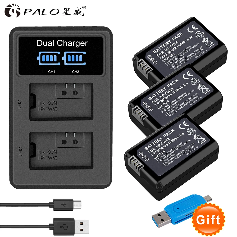 3pcs 2000mAh NP-FW50 NP FW50 Battery Camera + LCD Dual USB Charger for Sony Alpha a6500 a6300 a6000 a5000 a3000 NEX-3 a7R
3pcs 2000mAh NP-FW50 NP FW50 Battery Camera + LCD Dual USB Charger for Sony Alpha a6500 a6300 a6000 a5000 a3000 NEX-3 a7R