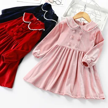 Children Velvet Dress new Baby Girl Autumn Long Sleeve Dresses Children Winter Solid Clothing 2-7 Years Christmas Dress pink red
Children Velvet Dress new Baby Girl Autumn Long Sleeve Dresses Children Winter Solid Clothing 2-7 Years Christmas Dress pink red