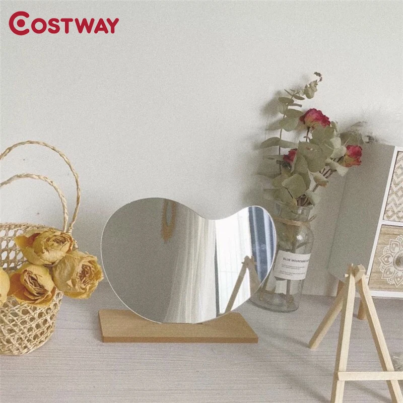COSTWAY Makeup Mirror Irregular Acrylic Decorative Mirror Wooden Base Cosmetic Desktop Ladies Beauty Tools For Room Decoration
COSTWAY Makeup Mirror Irregular Acrylic Decorative Mirror Wooden Base Cosmetic Desktop Ladies Beauty Tools For Room Decoration