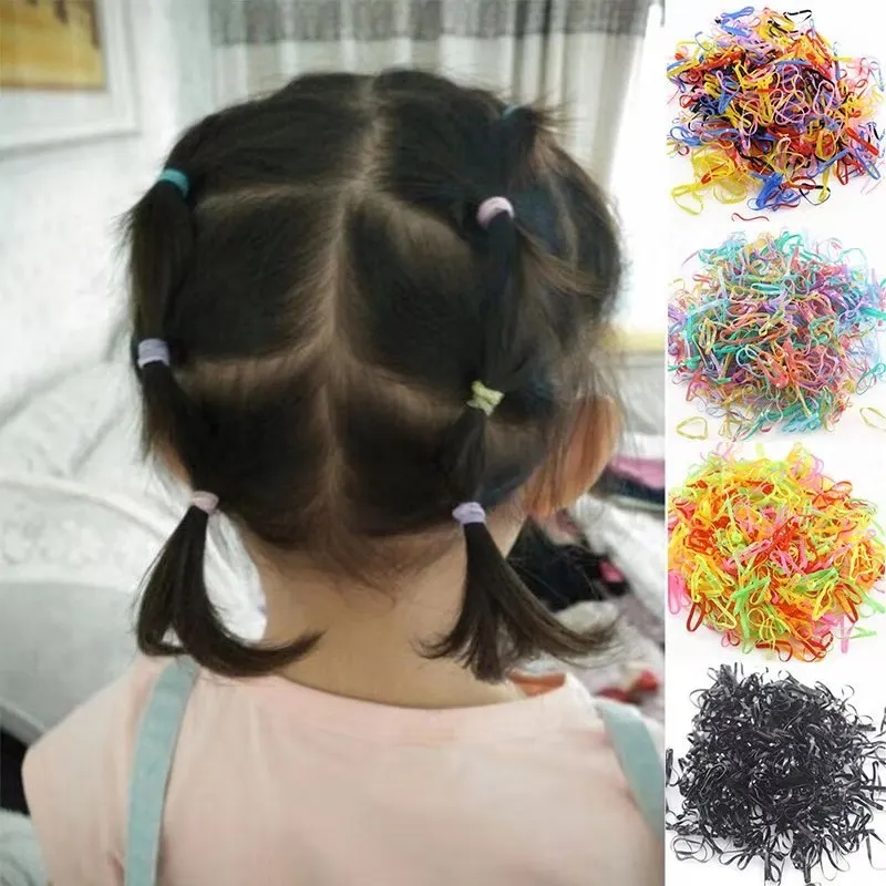 

200pcs/bag Girls Elastics Hair Bands Child baby Hair Accessories Gum for Hair TPU Disposable kids Ponytail Holder Rubber band