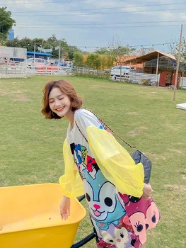 Thailand tide brand summer 2020 new loose printed bubble sleeve T-shirt female large size long dress
Thailand tide brand summer 2020 new loose printed bubble sleeve T-shirt female large size long dress