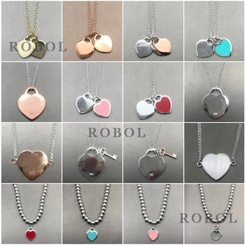 High Quality Original 925 Sterling Silver Classic Double Heart Necklace with Original Logo Women's Jewelry Gift Free Shipping 
High Quality Original 925 Sterling Silver Classic Double Heart Necklace with Original Logo Women's Jewelry Gift Free Shipping