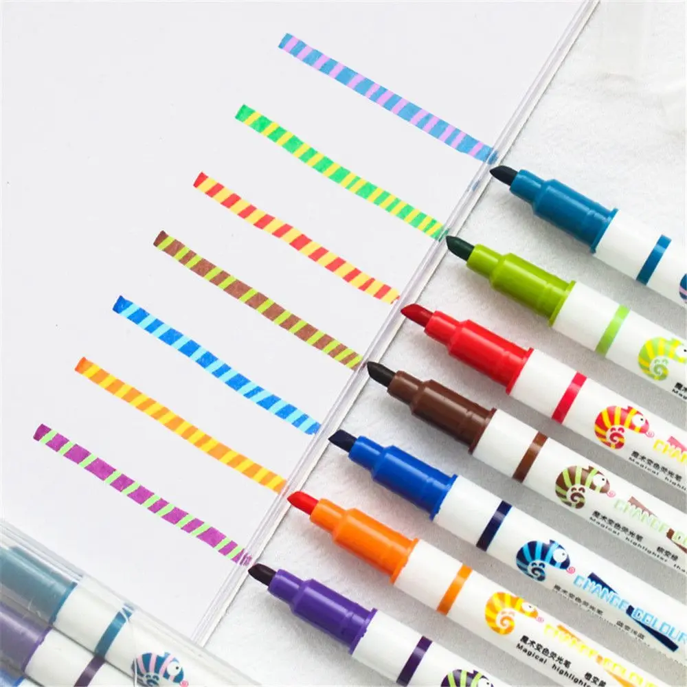 7pcs/set Can Change Color Highlighter Water Color Marker Pen Posca Paint Marker Drawing Discolor Pen School Stationery Supplies
7pcs/set Can Change Color Highlighter Water Color Marker Pen Posca Paint Marker Drawing Discolor Pen School Stationery Supplies