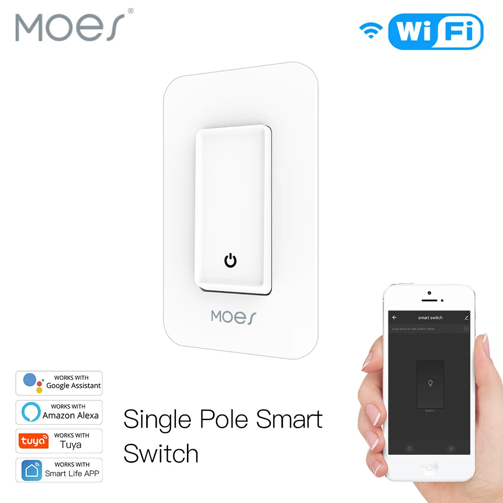 US WiFi Smart Light Switch Control by Smart Life/Tuya APP Works with Alexa Google Home for Voice Control No Hub Required
US WiFi Smart Light Switch Control by Smart Life/Tuya APP Works with Alexa Google Home for Voice Control No Hub Required