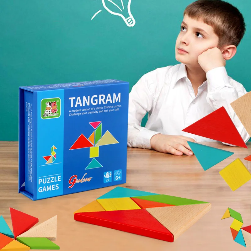 Children's Early Educational Wooden Colorful Tangram Puzzle Board Toy for Kids Intelligence Development Toys Evening Party Gifts
Children's Early Educational Wooden Colorful Tangram Puzzle Board Toy for Kids Intelligence Development Toys Evening Party Gifts