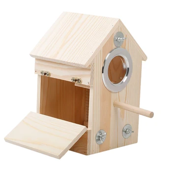 Wooden Bird House Breeding Box Wen Bird Nest Wooden House Bird Nest for Cage Bird Black Tiger Skin Peony Parrot
Wooden Bird House Breeding Box Wen Bird Nest Wooden House Bird Nest for Cage Bird Black Tiger Skin Peony Parrot