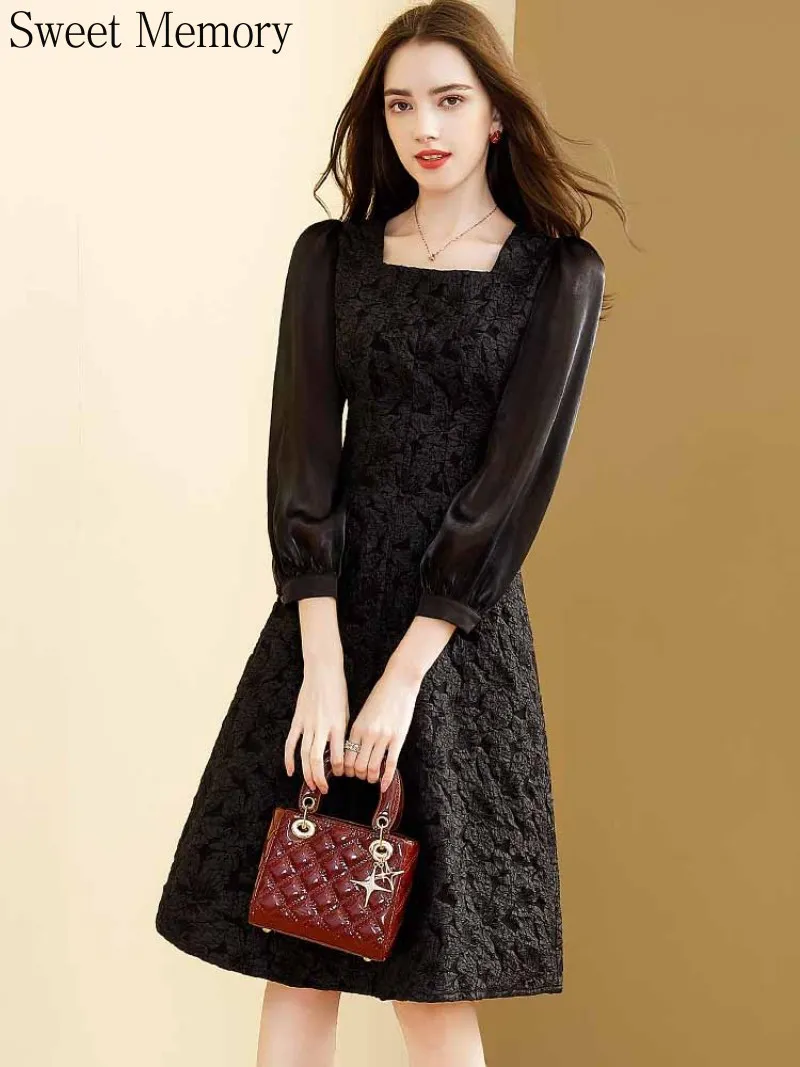 N1180 Sweet Memory Black Jacquard Cocktail Dress 2022 Spring Autumn Winter Girl Square Collar Vintage Prom Dresses
N1180 Sweet Memory Black Jacquard Cocktail Dress 2022 Spring Autumn Winter Girl Square Collar Vintage Prom Dresses