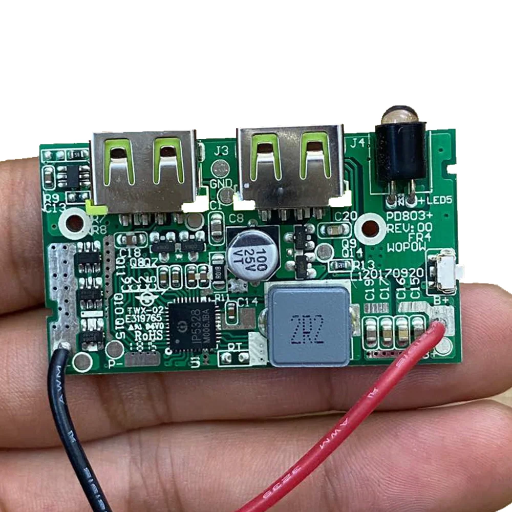 Пауэрбанк с двумя USB-портами типа c QC 3 0 5в-12в быстрая зарядка модуль быстрой