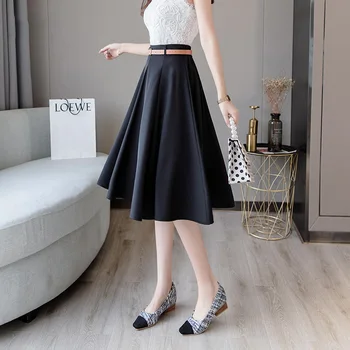 Fashion High Waist Office Chic Women Skirt OL Korean Style Pleated Skirts with Belt Midi Luxury Saias Mujer Faldas Casual Jupe
Fashion High Waist Office Chic Women Skirt OL Korean Style Pleated Skirts with Belt Midi Luxury Saias Mujer Faldas Casual Jupe