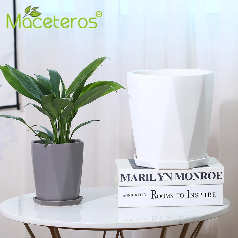 Modern Minimalist Style Matte Ceramic Flower Pot Creative Personality Large Floor Flower Pot With Tray Garden Decoration Supples 
Modern Minimalist Style Matte Ceramic Flower Pot Creative Personality Large Floor Flower Pot With Tray Garden Decoration Supples