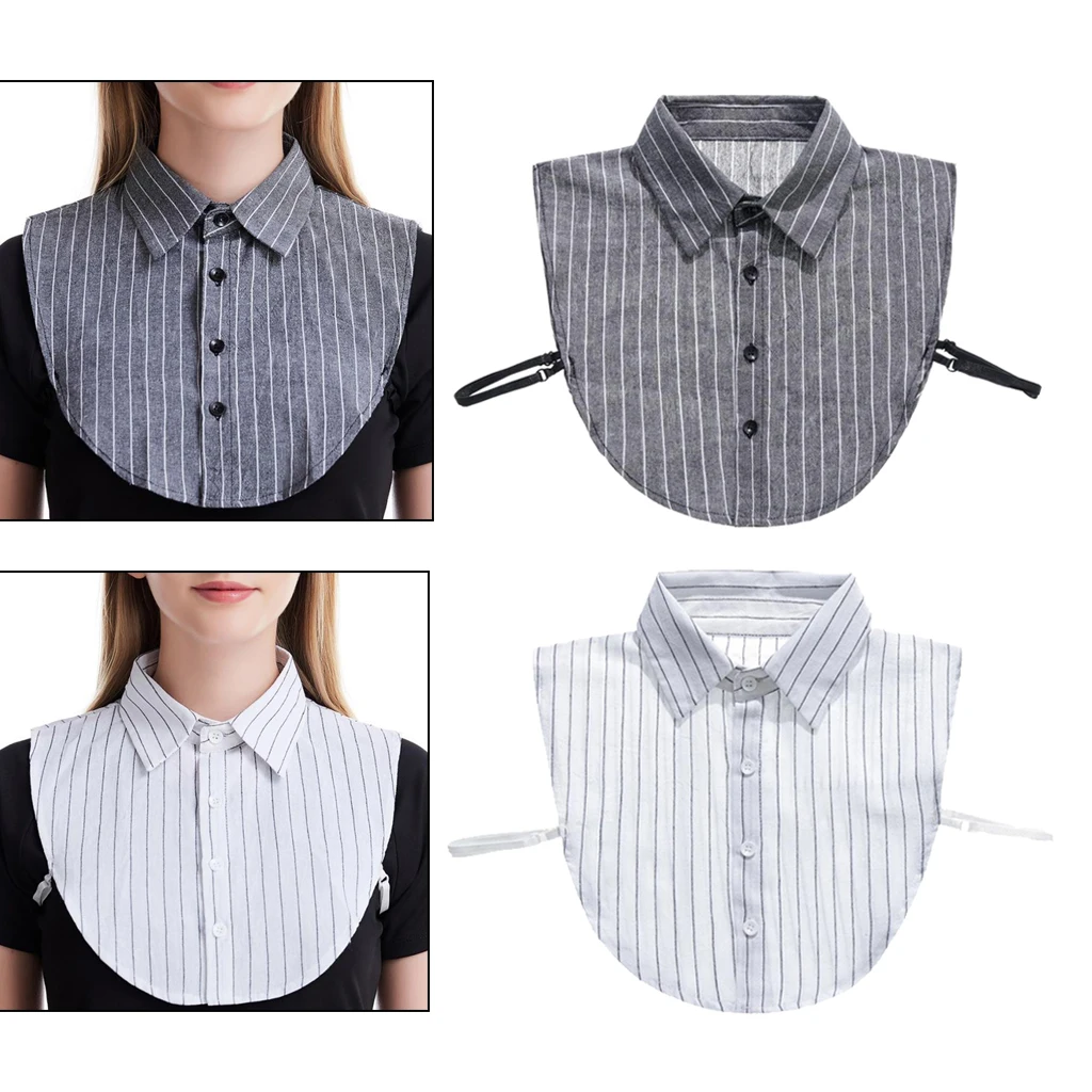 Stripe False Faux Half Shirt Detachable Fake Collar Half Shirt Blouse Choker Stripe False Faux Half Shirt Detachable Fake Collar Half Shirt Blouse Choker