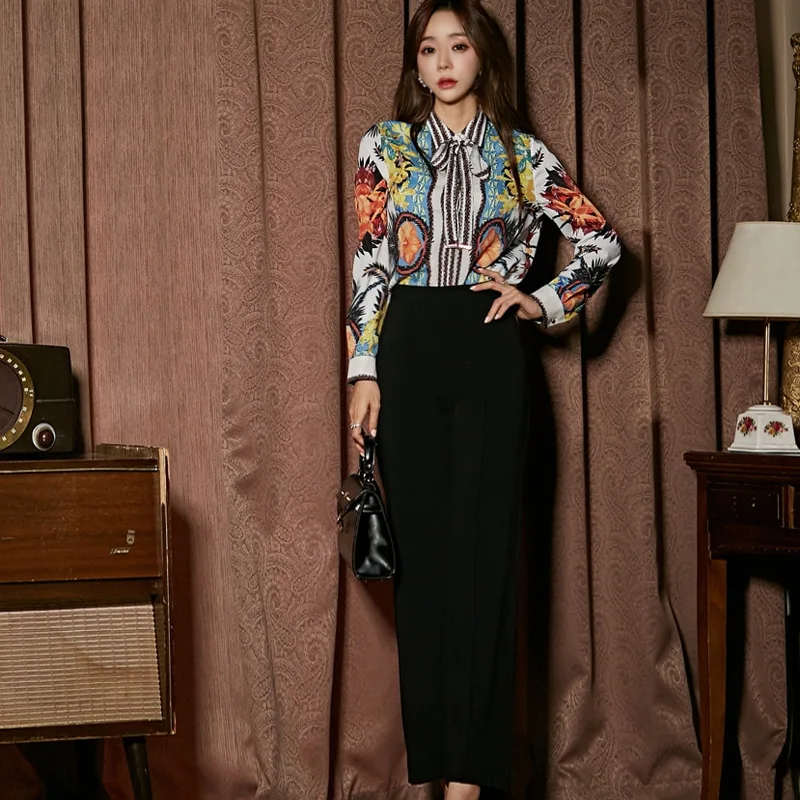 2019 New Style Korean-style Bow Lace-up Print Shirt Slim Fit-Style Business Trousers Set
2019 New Style Korean-style Bow Lace-up Print Shirt Slim Fit-Style Business Trousers Set