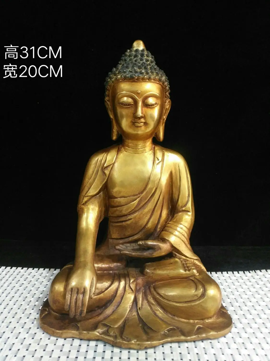12" Tibet Buddhism Temple Old bronze Gilt Shakyamuni Buddha Statue Amitabha Buddha Statue Daming Yongle Yearly System
12" Tibet Buddhism Temple Old bronze Gilt Shakyamuni Buddha Statue Amitabha Buddha Statue Daming Yongle Yearly System