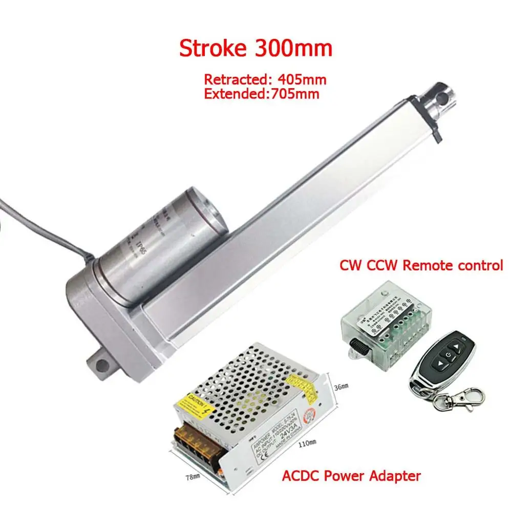 300mm Linear Actuator Max 2000N IP65 With Power Adapter And Remote Control Linear Drive Electric Motor Linear Motor Controller
300mm Linear Actuator Max 2000N IP65 With Power Adapter And Remote Control Linear Drive Electric Motor Linear Motor Controller