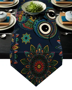 Owl Colorful Flowers Table Runner Table Flag Home Party Decorative Tablecloth Table Runners for Wedding 
Owl Colorful Flowers Table Runner Table Flag Home Party Decorative Tablecloth Table Runners for Wedding