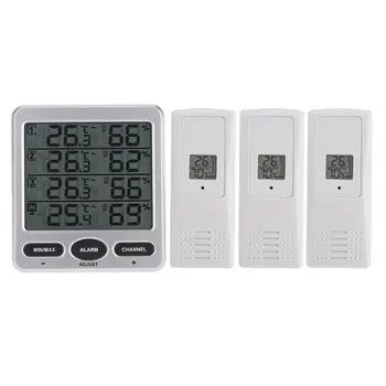 LCD Thermometer Alarm Temperature Meter Weather Station tester + 3 Wireless Outdoor Transmitter Humidity Sensor Monitor Alert
LCD Thermometer Alarm Temperature Meter Weather Station tester + 3 Wireless Outdoor Transmitter Humidity Sensor Monitor Alert