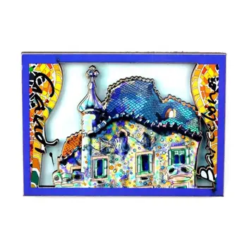 0020. Wooden Fridge magnet Gaudi Barcelona 
0020. Wooden Fridge magnet Gaudi Barcelona