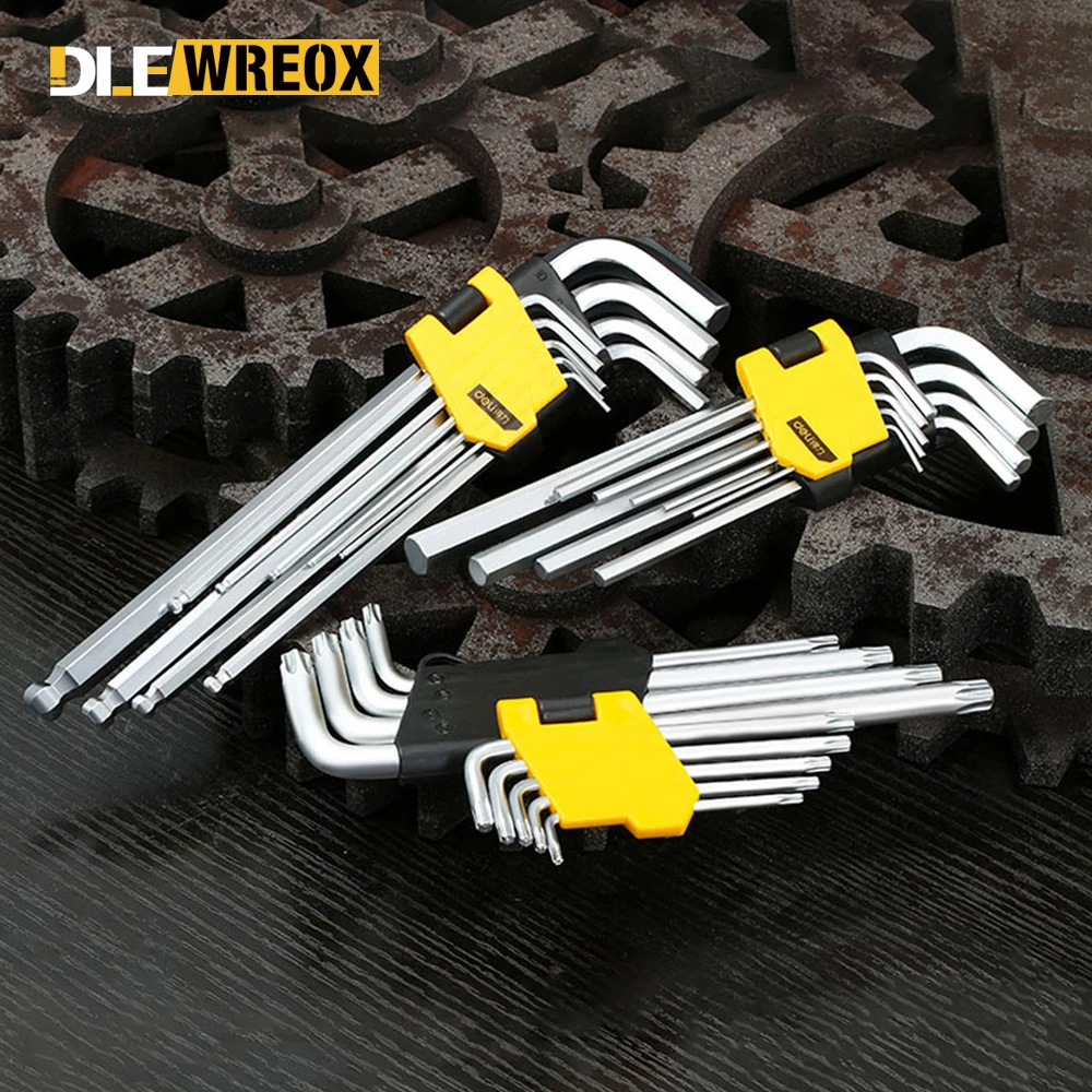 Allen Key Set Hex Wrench Screwdriver Set Hexagon Spanner Universal 9Pcs Ball End Torx Star Keys Tool L Type Hand Tools Kit
Allen Key Set Hex Wrench Screwdriver Set Hexagon Spanner Universal 9Pcs Ball End Torx Star Keys Tool L Type Hand Tools Kit