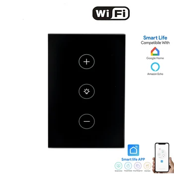 WIFI smart dimming touch switch Tuya APP remote control supports Google home smart voice control US standard wall light switch
WIFI smart dimming touch switch Tuya APP remote control supports Google home smart voice control US standard wall light switch