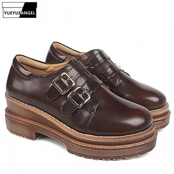 Spring New Brand Preppy Style Vintage Womens Casual Leather Shoes Round Toe Buckle Thick Bottom Female Platform Shoes Streetwear
Spring New Brand Preppy Style Vintage Womens Casual Leather Shoes Round Toe Buckle Thick Bottom Female Platform Shoes Streetwear