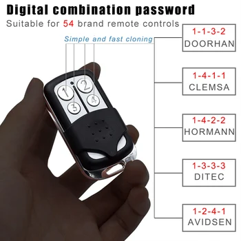 Universal 4 button door garage door opener remote control 433.92-868MHZ compatible fixed learning password door garage door
Universal 4 button door garage door opener remote control 433.92-868MHZ compatible fixed learning password door garage door