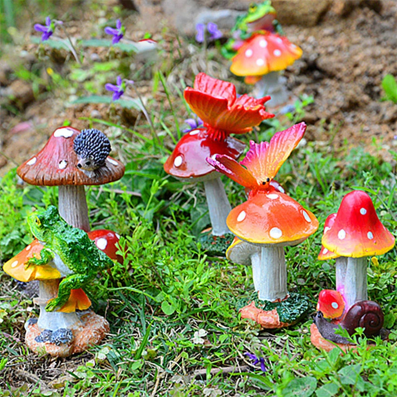 Resin Animal Mushroom Figurine Terrarium Craft Fairy Garden Miniature Ornament Landscape Bonsai Decoration Dollhouse Gardening
Resin Animal Mushroom Figurine Terrarium Craft Fairy Garden Miniature Ornament Landscape Bonsai Decoration Dollhouse Gardening
