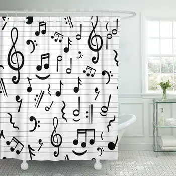 Sound Music Notes Abstract Pattern Book Melody Rock Old Shower Curtain Waterproof Polyester Fabric 72 x 78 Inches Set with Hooks
Sound Music Notes Abstract Pattern Book Melody Rock Old Shower Curtain Waterproof Polyester Fabric 72 x 78 Inches Set with Hooks