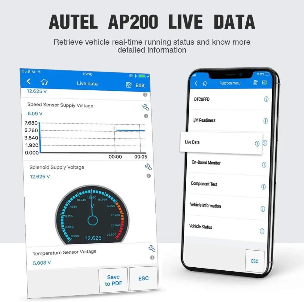 Autel AP200 Bluetooth OBD2 сканер считыватель кодов полная система диагностический