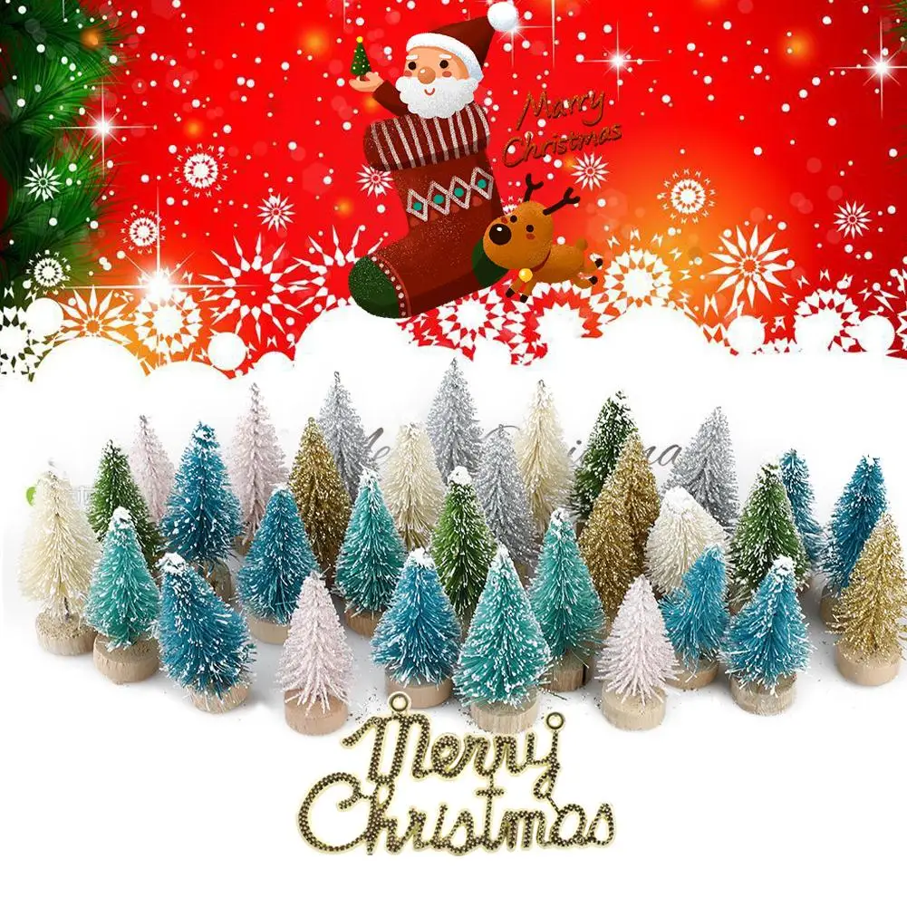 33Pcs Fake Pine Tree Small DIY Christmas Tree Mini Sisal Bottle Brush Christmas Tree Santa Snow Frost Village House Decoration
33Pcs Fake Pine Tree Small DIY Christmas Tree Mini Sisal Bottle Brush Christmas Tree Santa Snow Frost Village House Decoration