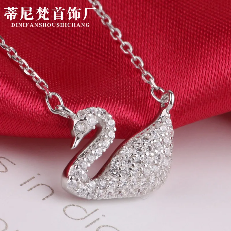 Cute Swan Necklace Choker S925 Fine Silver Zircon Crystal Pendant South Korea-Style New Style Accessories
Cute Swan Necklace Choker S925 Fine Silver Zircon Crystal Pendant South Korea-Style New Style Accessories