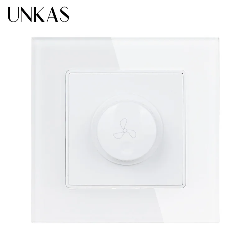 UNKAS Fan Controller Regulator Luxury Crystal Glass Panel Wall Switch Interruptor 16A Maximum 300W
UNKAS Fan Controller Regulator Luxury Crystal Glass Panel Wall Switch Interruptor 16A Maximum 300W