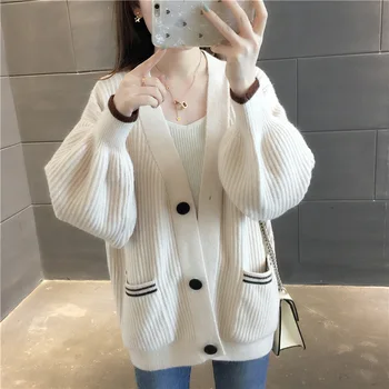 Fashionable Women Sweater Jacket Net Red Lazy Loose Top V-neck Sweater Pocket Solid Color Loose-fit Korean-style Sweater
Fashionable Women Sweater Jacket Net Red Lazy Loose Top V-neck Sweater Pocket Solid Color Loose-fit Korean-style Sweater