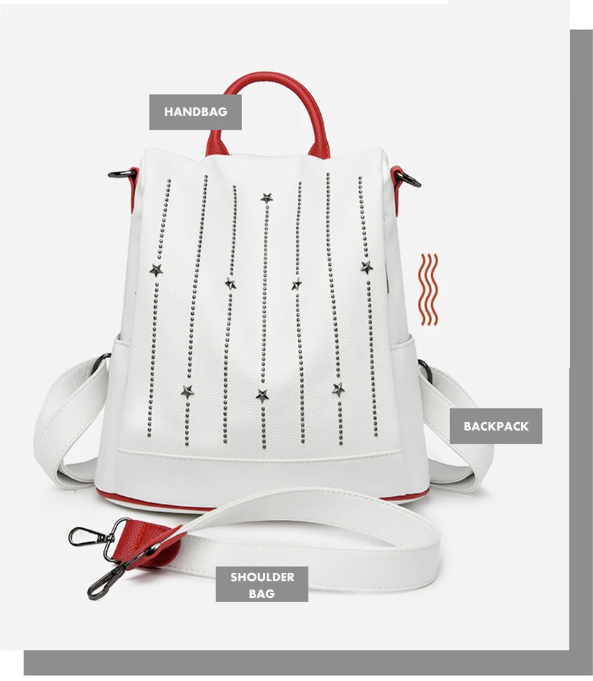 Mochila Star Chic, vista de lado com alça