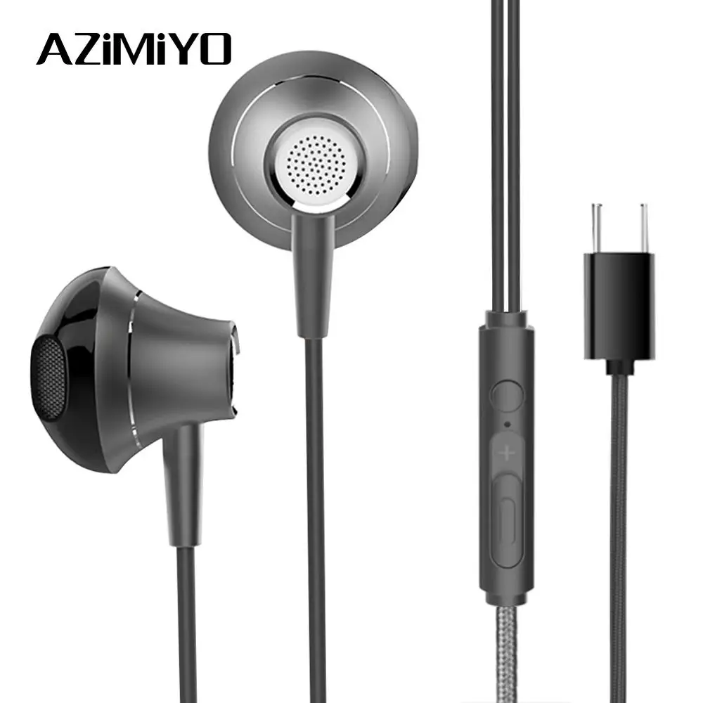 AZiMiYO Type-C Earphones Wired Control In-Ear Sport Headset USB C Jack Stereo Music Earbuds with mic for xiaomi 9 Pro 8 Huawei
AZiMiYO Type-C Earphones Wired Control In-Ear Sport Headset USB C Jack Stereo Music Earbuds with mic for xiaomi 9 Pro 8 Huawei