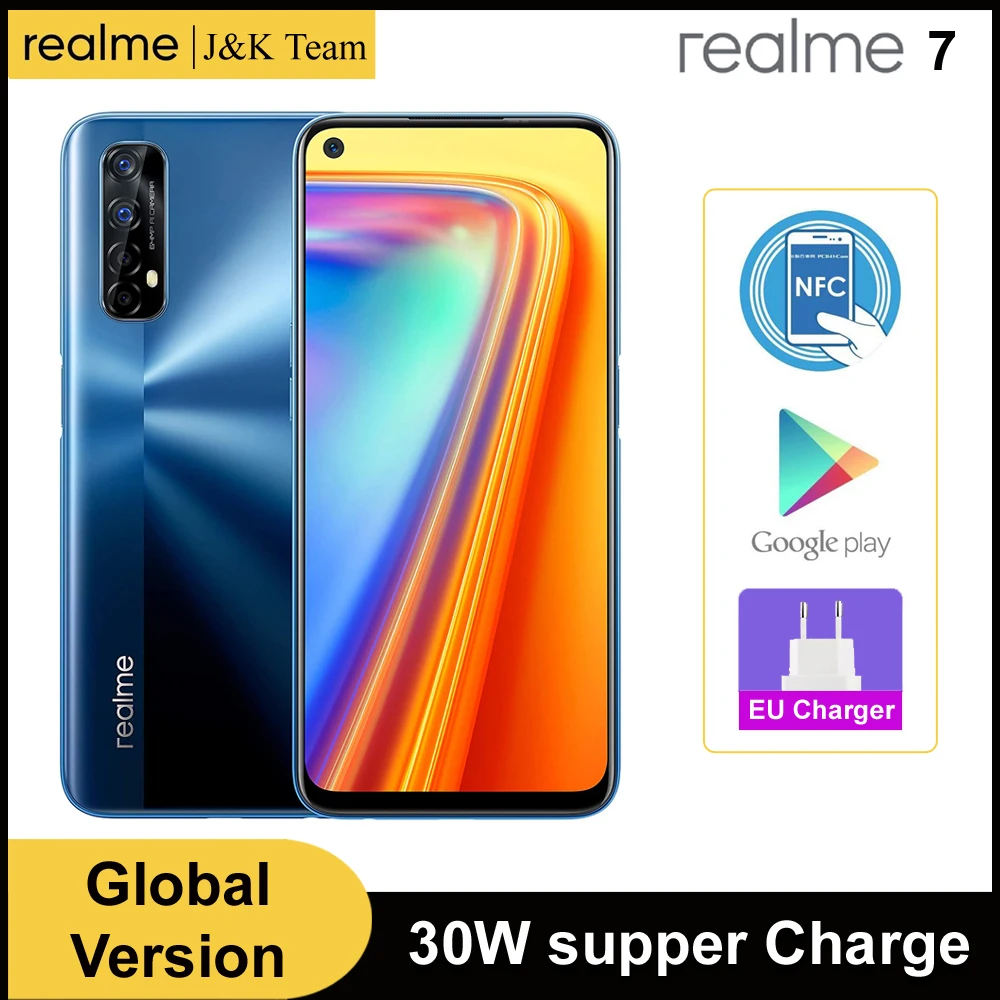 Realme 7 Global Version,NFC Smartphone 48MP AI Quad Camera Mobile Phone 5000mAh Battery 6.5" Corning Gorilla Glass Helio G95
Realme 7 Global Version,NFC Smartphone 48MP AI Quad Camera Mobile Phone 5000mAh Battery 6.5" Corning Gorilla Glass Helio G95