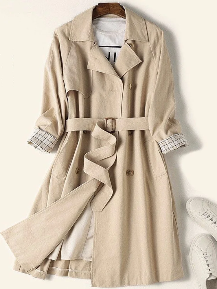 FANAN-N015 cross-border foreign trade 2020 new British fashion lapel lattice was thin cotton mid-length female windbreaker jacke
FANAN-N015 cross-border foreign trade 2020 new British fashion lapel lattice was thin cotton mid-length female windbreaker jacke