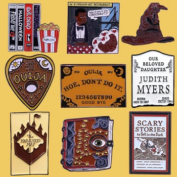 SP049 Wholesale 10pcs/lot Horror Story Book Pins Metal Enamel Pins and Brooches for Lapel Pin Backpack Badge Collection Gifts 
SP049 Wholesale 10pcs/lot Horror Story Book Pins Metal Enamel Pins and Brooches for Lapel Pin Backpack Badge Collection Gifts