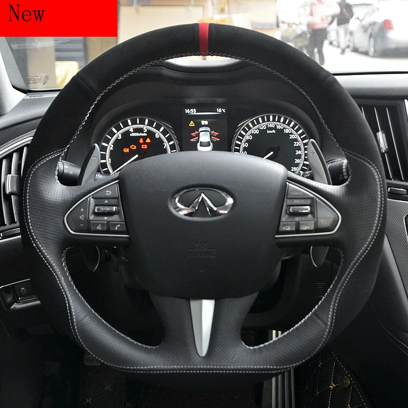 DIY Hand Sewn Leather Suede Steering Wheel Cover Car Wheel Cover for Infiniti Qx50 Q50l Q70l QX80 QX30 G25 Car Accessories
DIY Hand Sewn Leather Suede Steering Wheel Cover Car Wheel Cover for Infiniti Qx50 Q50l Q70l QX80 QX30 G25 Car Accessories