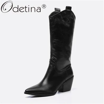Odetina Women Fashion Block Chunky High Heel Casual Pull On Mid Calf Boots Classic Winter Autumn Tabs Boots Pointed Toe Big Size
Odetina Women Fashion Block Chunky High Heel Casual Pull On Mid Calf Boots Classic Winter Autumn Tabs Boots Pointed Toe Big Size