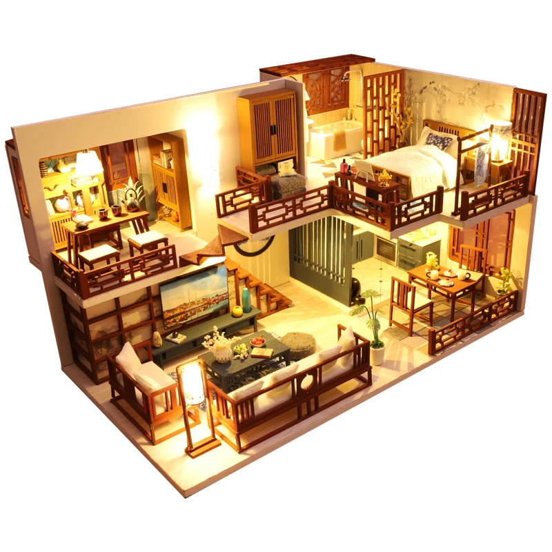 DIY DollHouse Wooden Doll Houses Miniature Dollhouse Furniture Kit Toys for children New Year Christmas Gift Casa M025
DIY DollHouse Wooden Doll Houses Miniature Dollhouse Furniture Kit Toys for children New Year Christmas Gift Casa M025